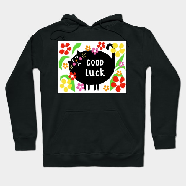 Lucky Black Cat Hoodie by AdamRegester